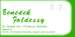 benedek foldessy business card