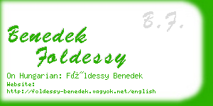 benedek foldessy business card